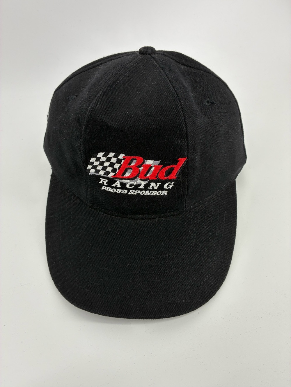 Bud Racing Proud Sponsor Black Logo Baseball Cap